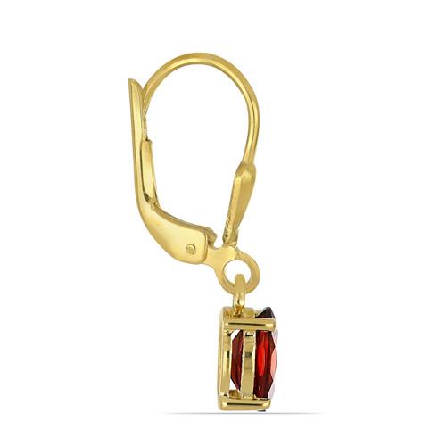 925 SILVER GOLD PLATED NATURAL GARNET GEMSTONE EARRINGS